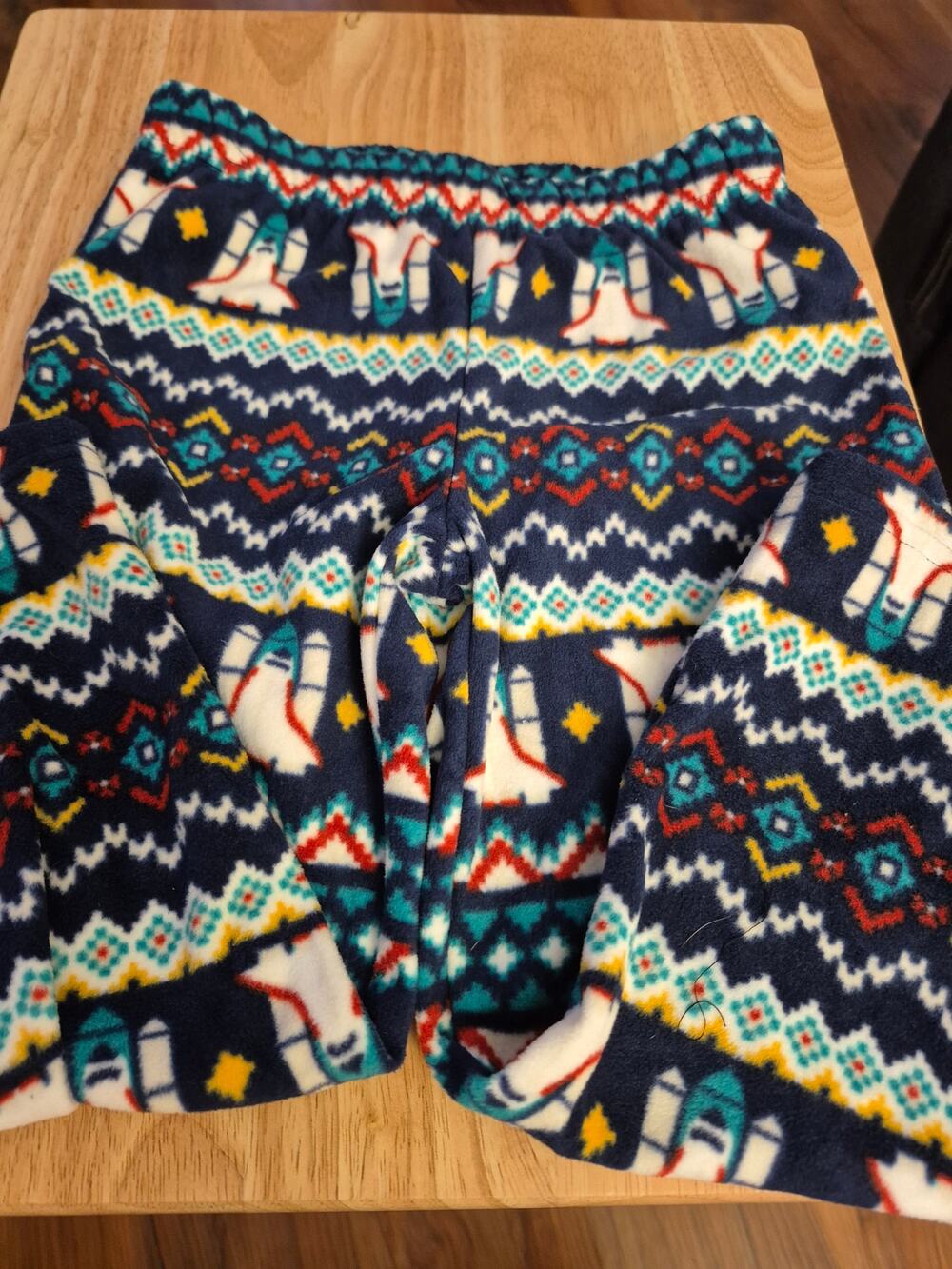 Carter's Pajama Pants Boys Size 4 Black Blue Fleece Elastic Waist Rockets 8249